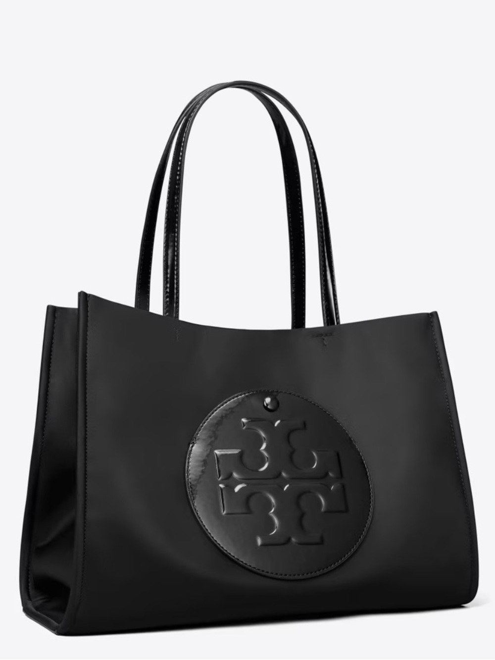 NWT Tory Burch Ella Patent Small Tote Bag - Black